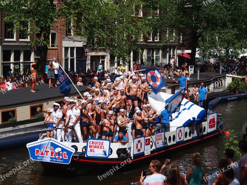 Gay Pride Amsterdam Boat Prinsengracht Netherlands