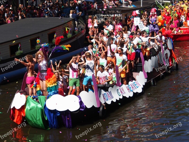 Gay Pride Amsterdam Boat Prinsengracht Netherlands