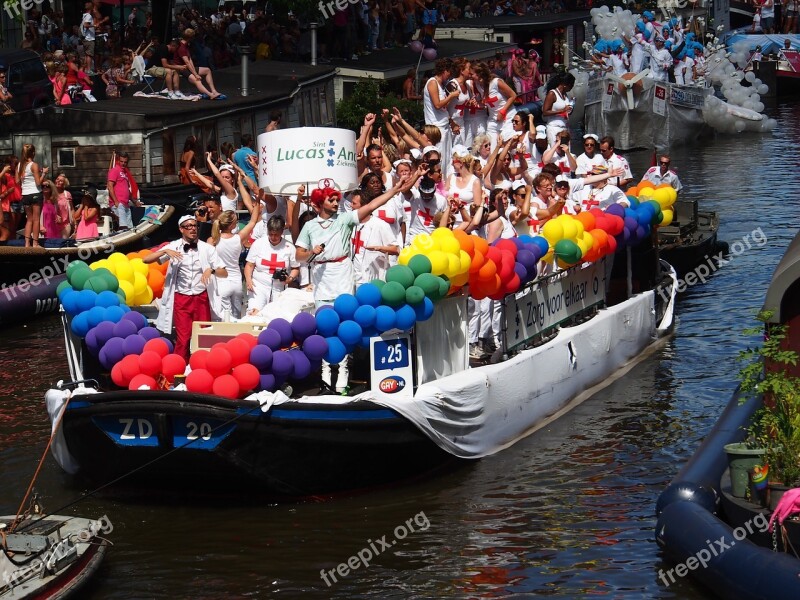 Gay Pride Amsterdam Boat Prinsengracht Netherlands