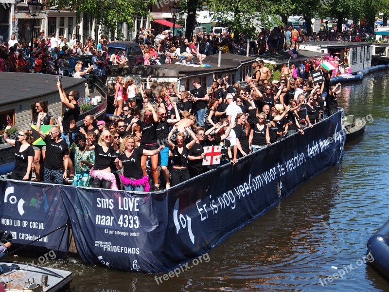 Gay Pride Amsterdam Boat Prinsengracht Netherlands