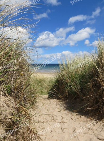 Dunes Northumberland Sea Coast England