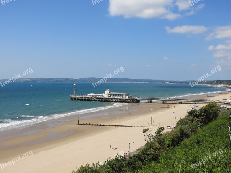 Bournemouth Dorset Pier Beach Sea