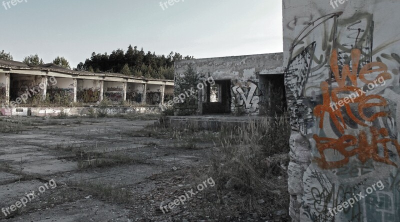 Building Old Military Area The Ruins Of The Graphite