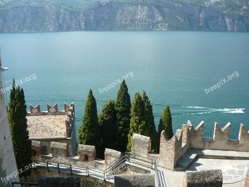 Italy Italian Lake Garda Castle Free Photos