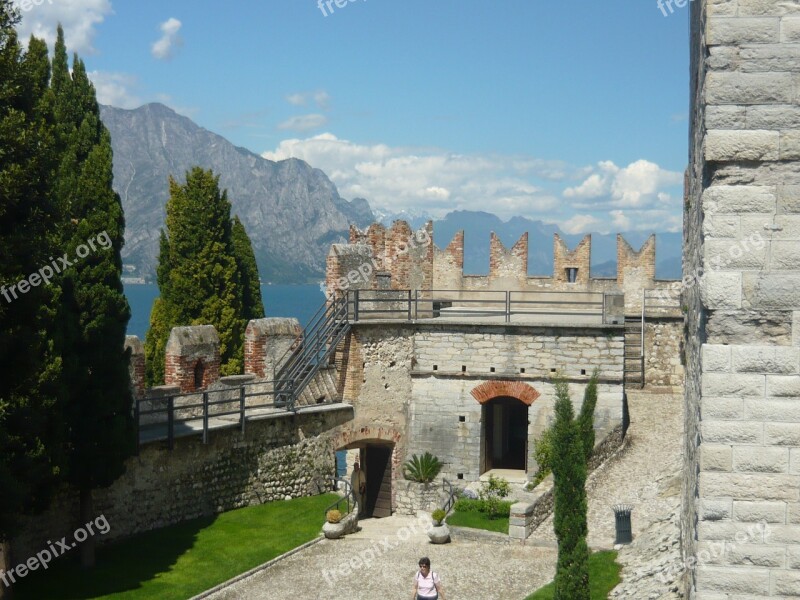 Italy Italian Lake Garda Castle Free Photos