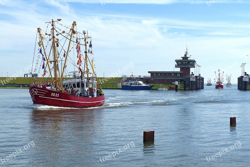 Fishing Vessel Regatta Osteseebad Büsum Festively Decorated Free Photos