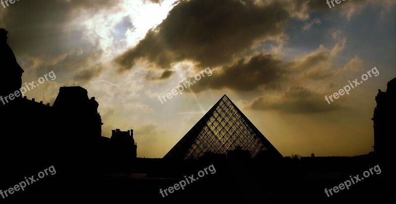 Paris France Louvre Pyramid Museum