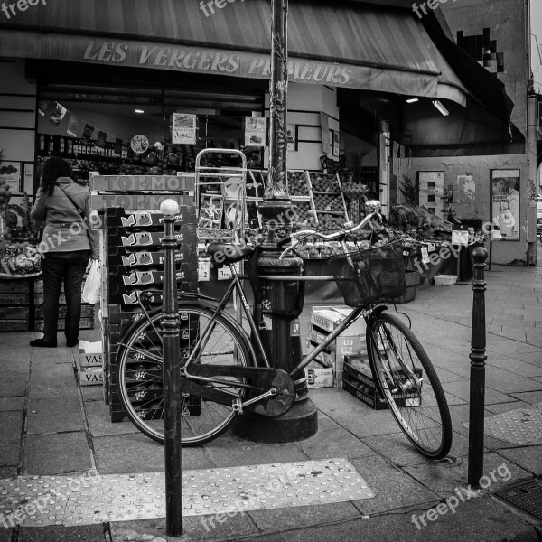 Paris Street Trader Bicycle Free Photos