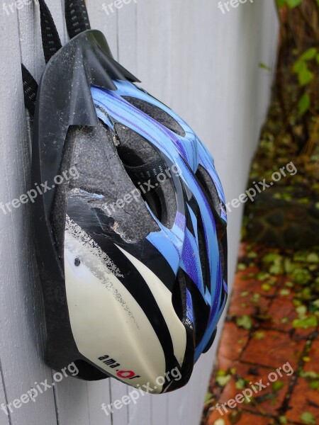 Bicycle Helmet Crash Damaged Security