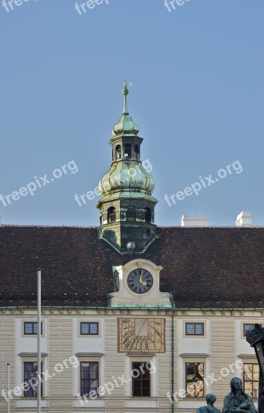 Amalienburg Clocktower Sundial Hofburg Palace