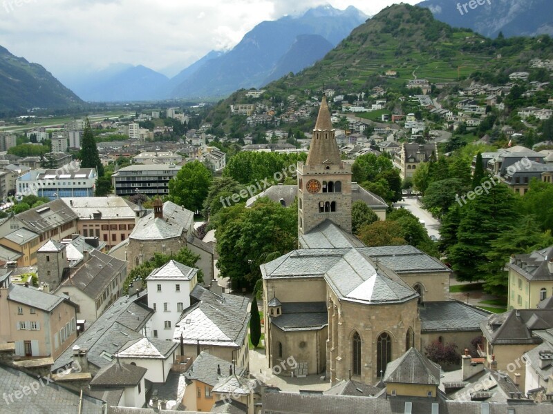 Old Town Sion Switzerland City Historic