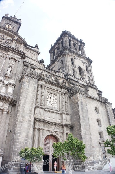 Mexico City Plaza Square Zocalo Cathedral