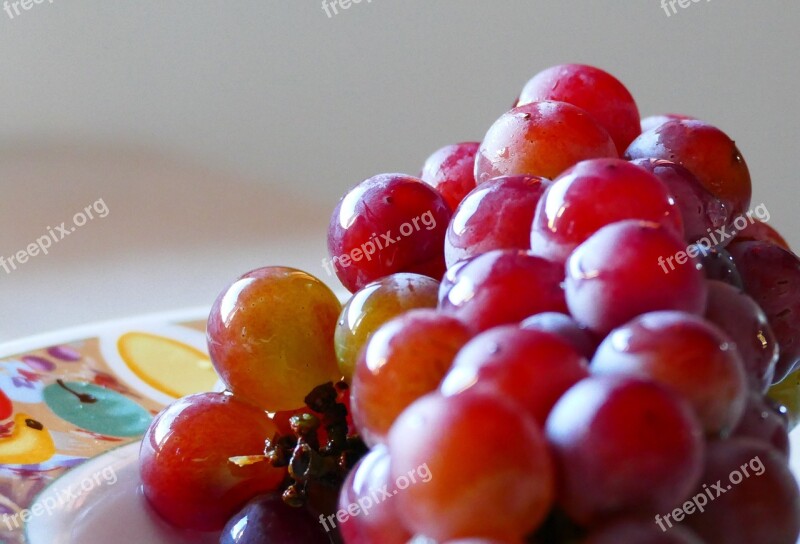 Grapes Red Fruit Food Bunch