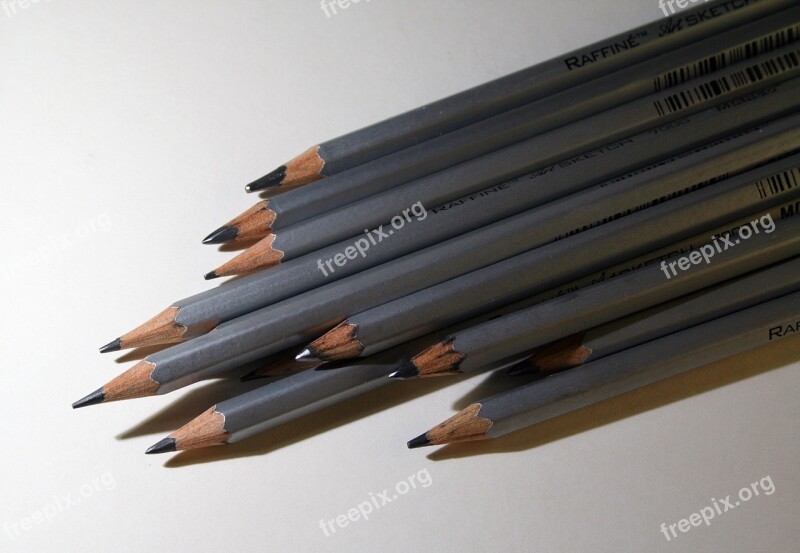 Pencils Graphite Grey Art Used