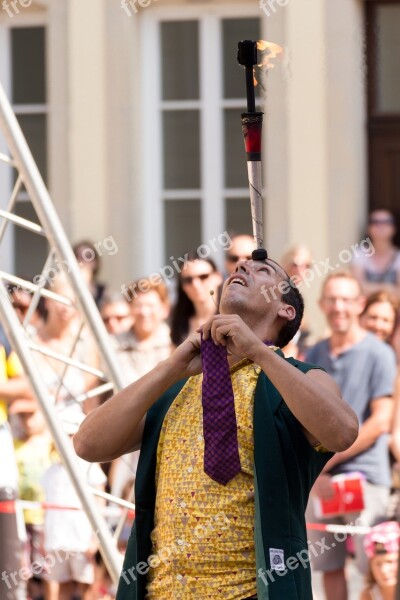 Luxembourg Street Artists Juggler Juggle Fire