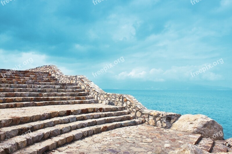 Ladder Coast Blue Sky Free Photos