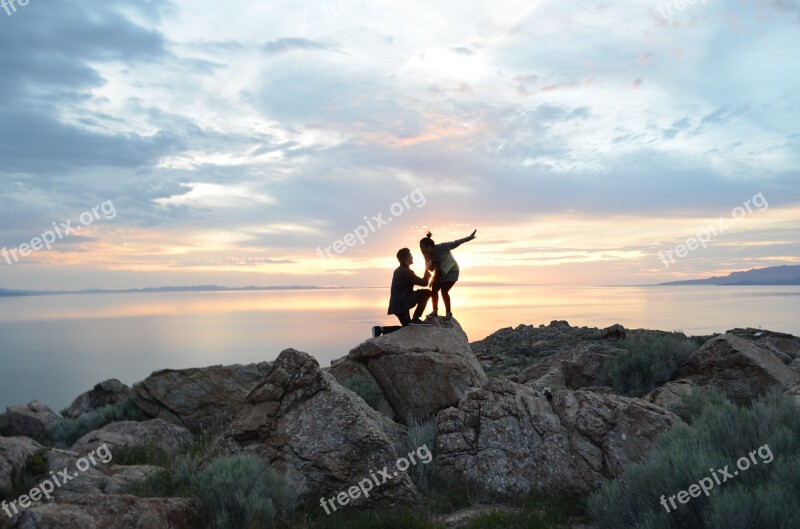 Engagement Proposal Romantic Young Girl