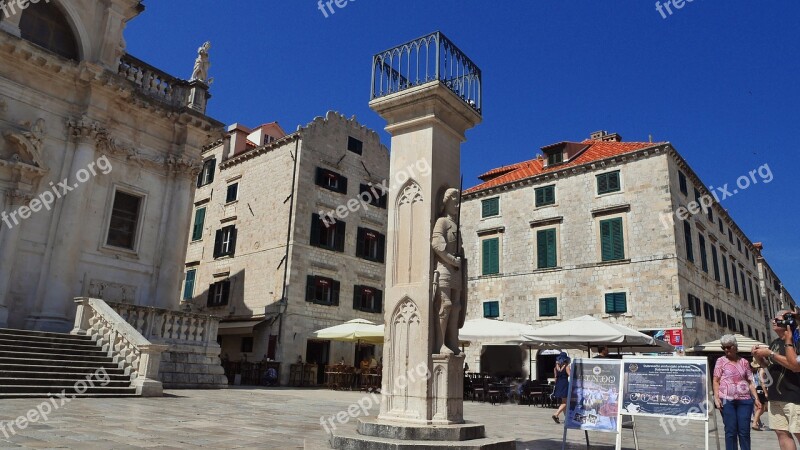 Dubrovnik Roland Column Old Town Free Photos