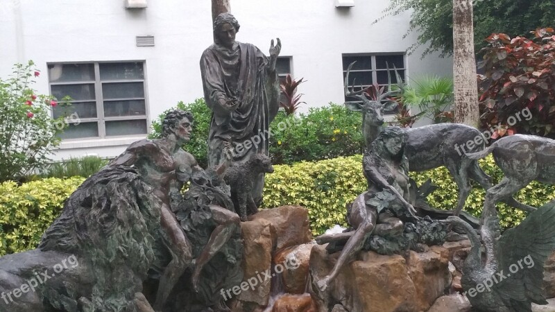 Statue Water Plants Religious Religion