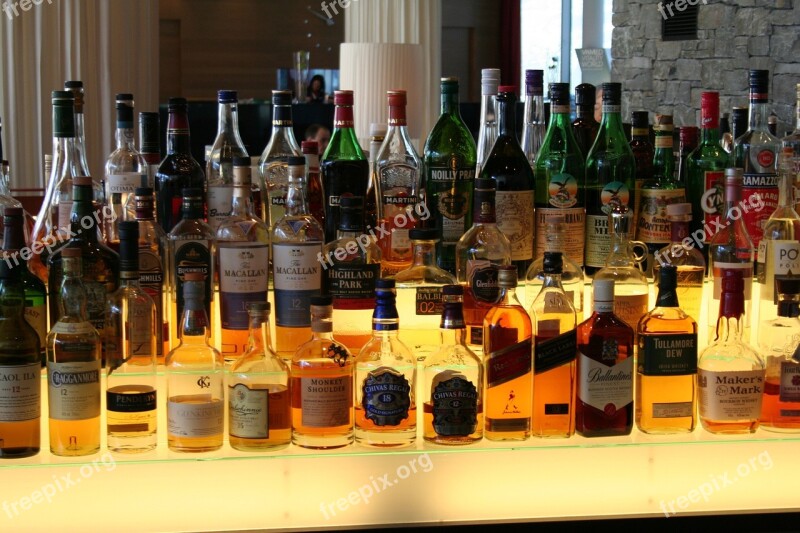 Bar Beverages Bottles Spirits Alcohol