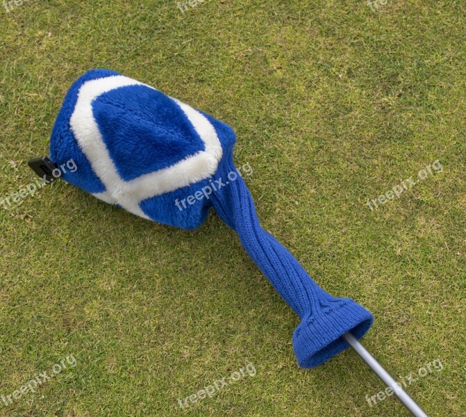 Golf Headcover Saltire Blue White