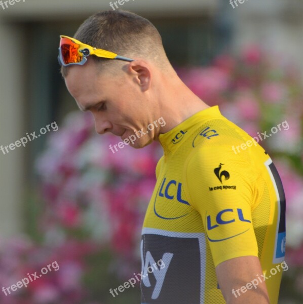 Chris Froome Yellow Jersey Professional Road Bicycle Racer Cyclist Champion