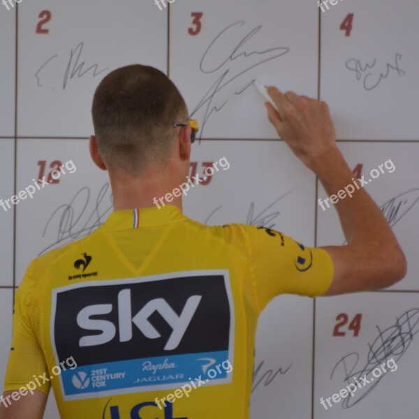 Chris Froome Champion Yellow Jersey Celebrity Cyclist