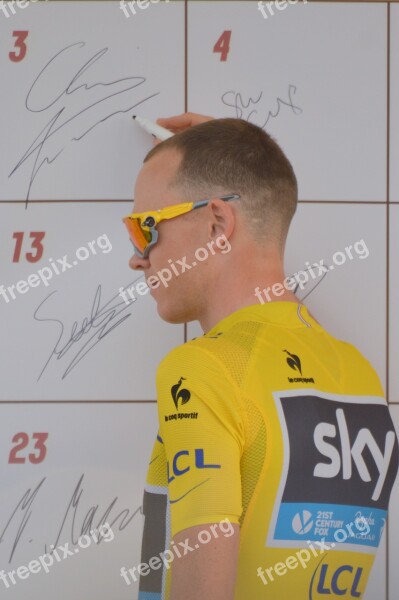 Chris Froome Champion Yellow Jersey Celebrity Cyclist