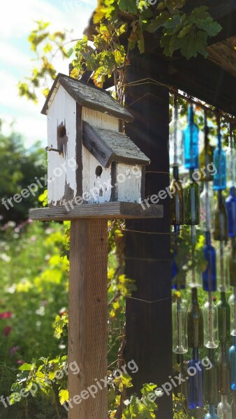 Birdhouse Rustic Bird Nature Wooden