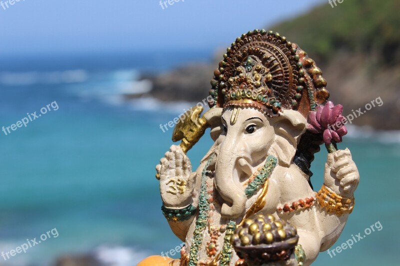 Ganesha Beach Nature Statue Hindu