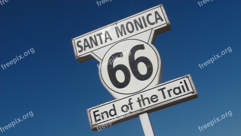 Santa Monica Route 66 Shield End Of The Trail Free Photos