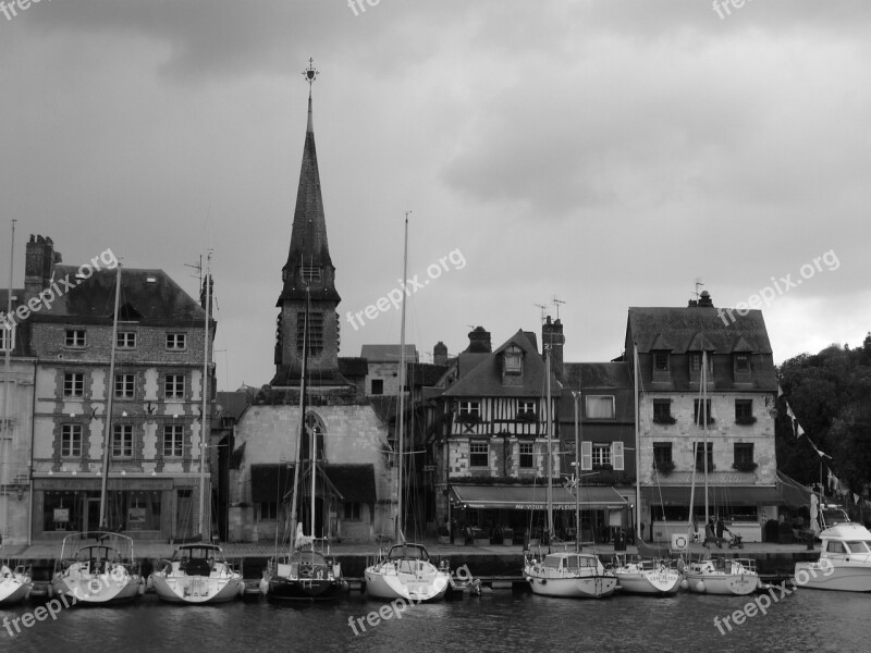 Honfleur Port Boats Normandy City