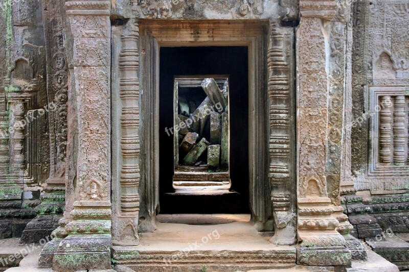 Ruin Angkor Wat Khmer Cambodia Temple