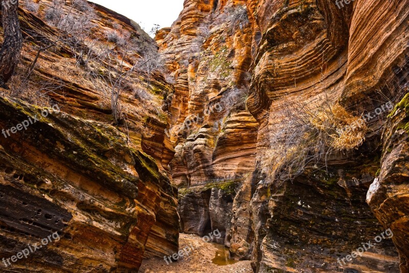 Canyon Narrow Canyon Rock Nature Mountains