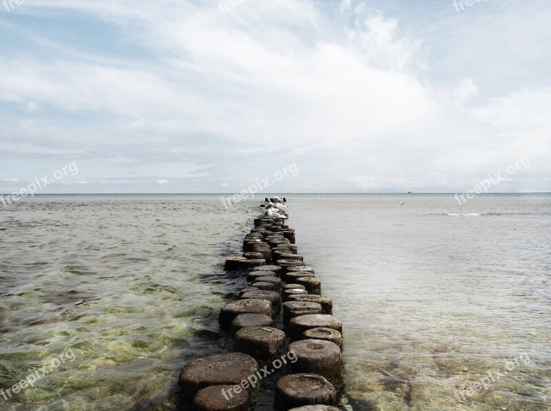 Sea Bohlen Breakwater Coast Sky