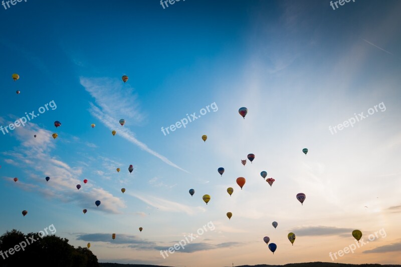 Hot Air Balloon Montgolfiade Mass Start Captive Balloon Ballooning