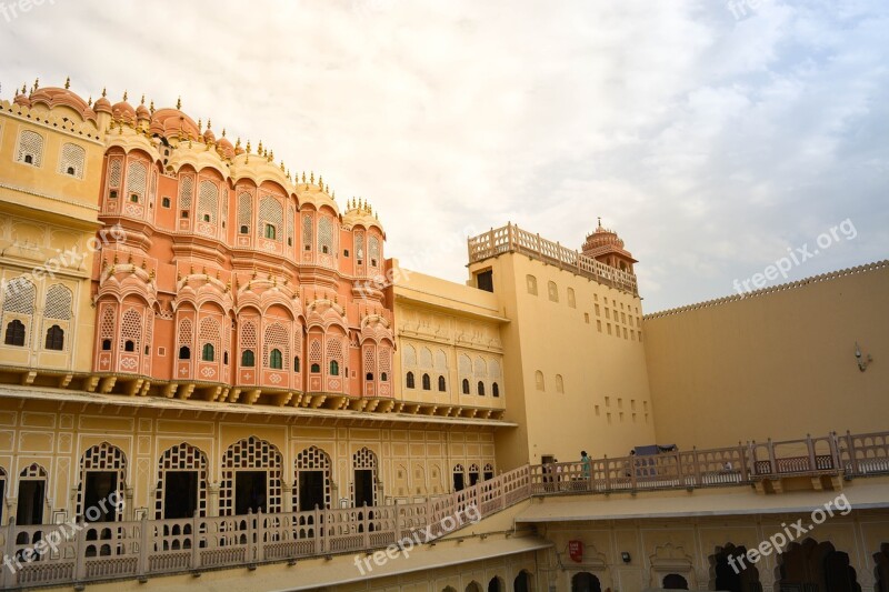 Red Windows History Monuments Jaipur Rajasthan