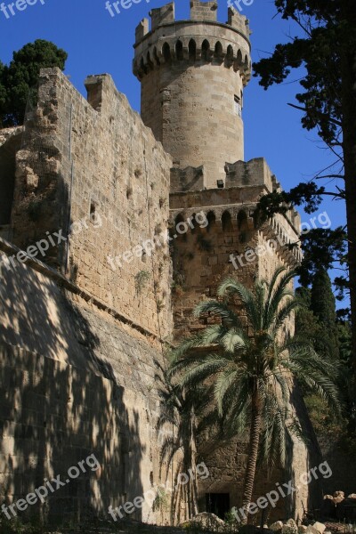 Greece Rhodes Fortification City Wall Building