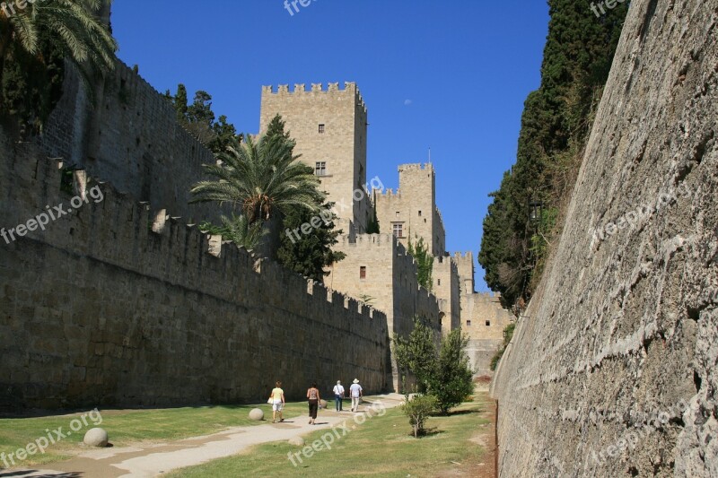 Greece Rhodes City Wall Architecture Building