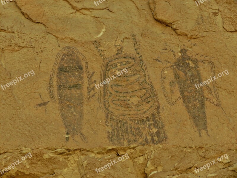 Rock Paintings Petroglyphs Utah Ancient Moab