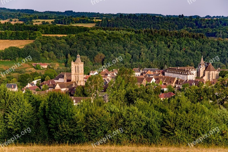 Village Church Landscape Countryside Rural