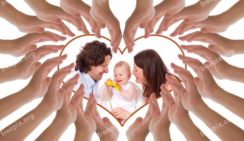 Hands Heart Family Love Mother