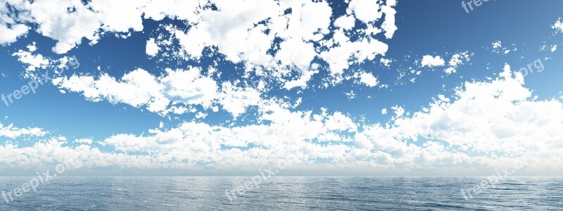 Ocean Clouds Sky Sea Landscape