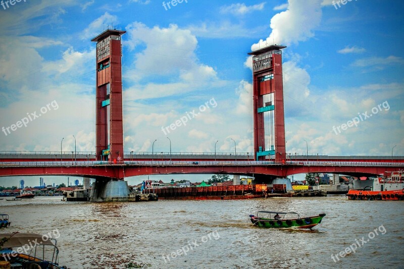 Bridge Ampera Palembang Indonesian Free Photos