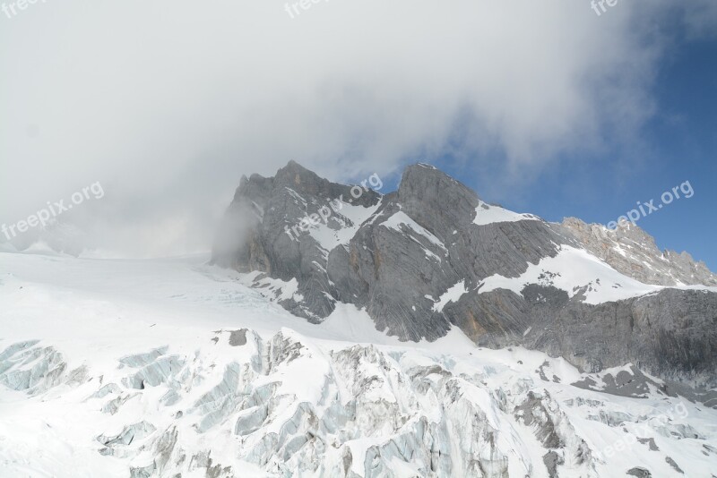 The Jade Dragon Snow Mountain The Scenery Peak Free Photos