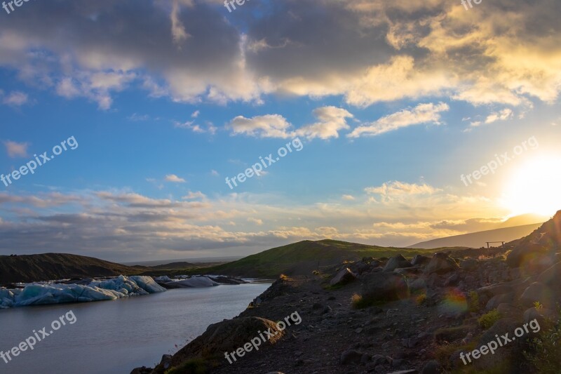 Iceland Glacier Quiet Ice Travel