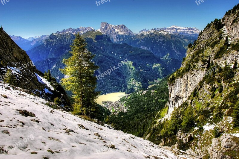 Alleghe Dolomites Snow Wintry Alpine