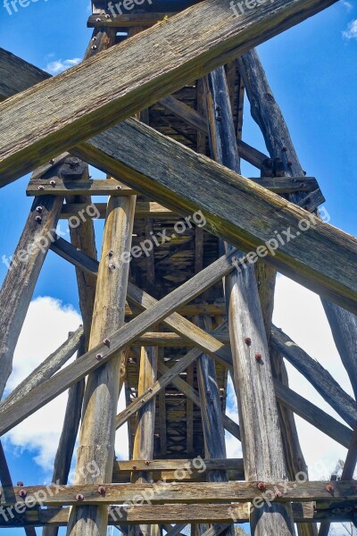 Wooden Architecture Trestle Bridge Structure