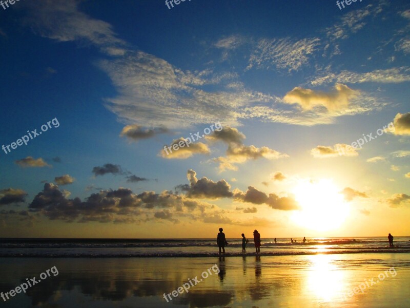 The Afternoon Sunset Beach Bali Indonesian