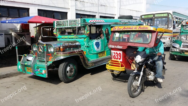 Philippines Taxi Tricycle Cars Traffic